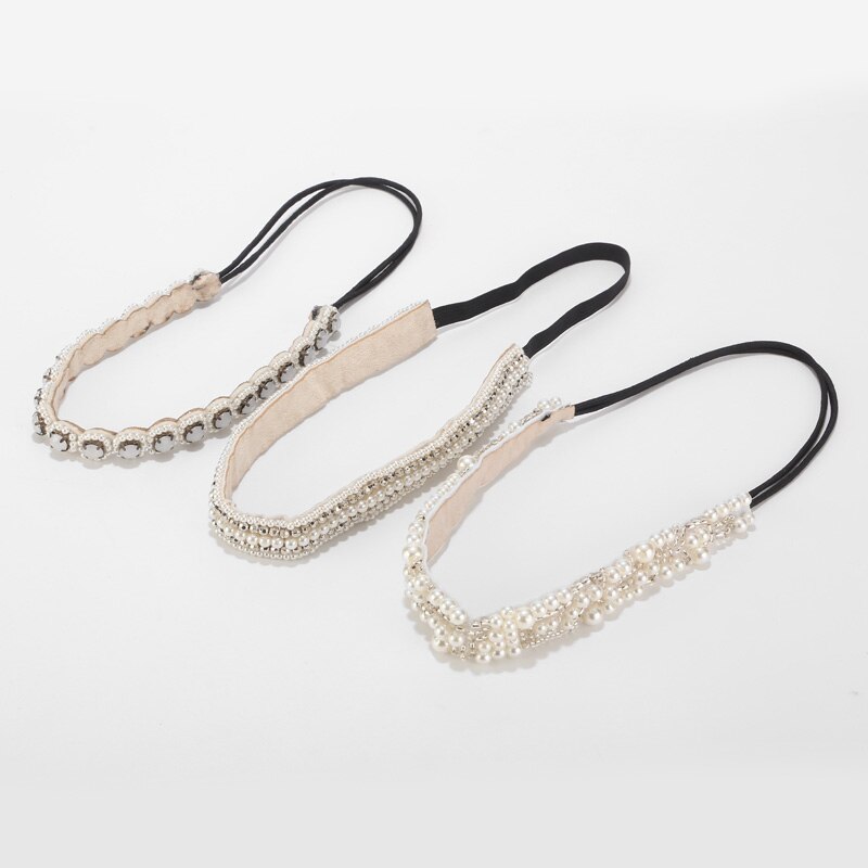 Europese Bruiloft & Engagement Bruids Parel Strass Hoofdbanden Bruidsmeisje Haar Houder Accessoires Vintage Crystal Haarband