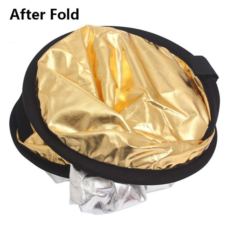 Tycipy 110cm gold-silber-reflektor, tragbares fotolicht, zusammenklappbarer ovaler diffusor-reflektor, lichtfotografie-reflektor, studio