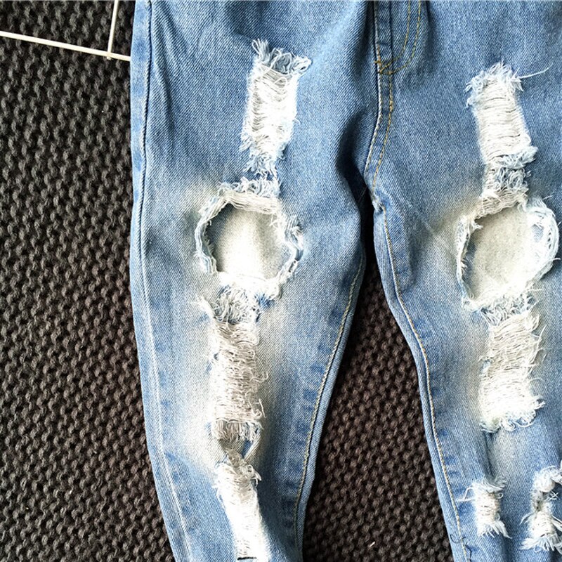 Pojkar flickor hål jeans byxor 1-6 år barn byxor höst märke barn denim byxor casual ripped jeans