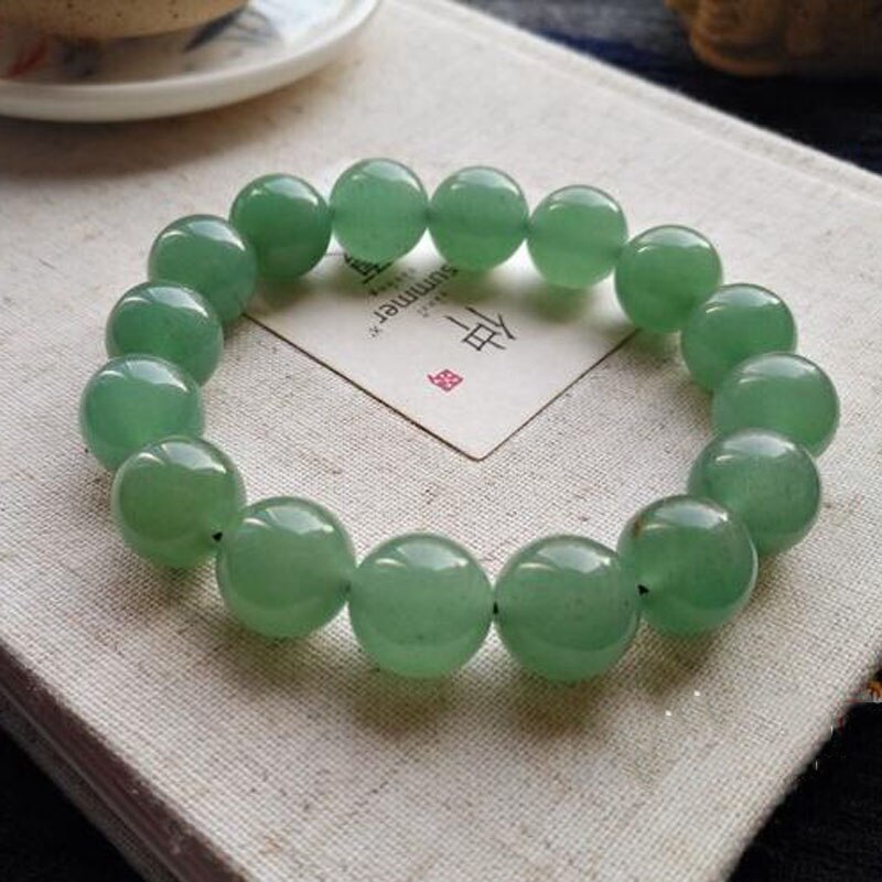 yu xin yuan Fine Jewelry Natural Dongling Jade Handmade 16mm Round Beads trendy Bracelet for Men Jewelry Bracelets: 14mm