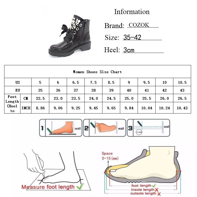 Bottines de moto antidérapantes avec perles en cristal pour femmes, chaussures d&#39;automne Punk à lacets, plateforme, grande taille,