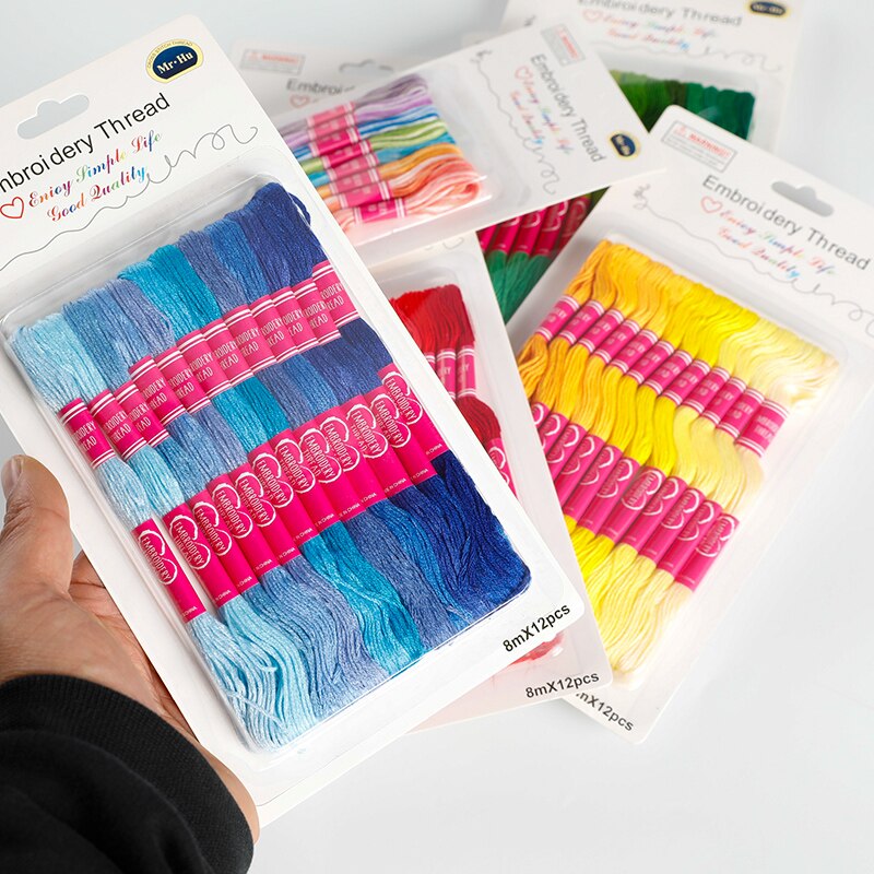 Embroidery Thread Gradient Colors DMC Floss Cross Stitch Kit Premium Rainbow Embroidery DIY Threads Crafts Cotton Sewing Skein