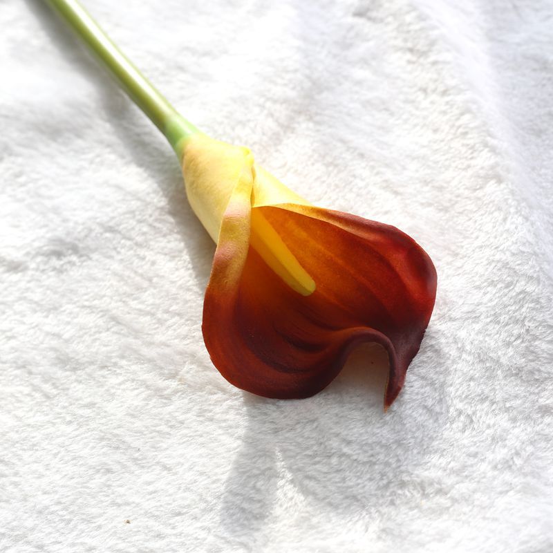 Store 65-95cm high real touch calla pu kunstig blomsterdekoration blomst bryllup valentinsdag: Vinrød 65cm