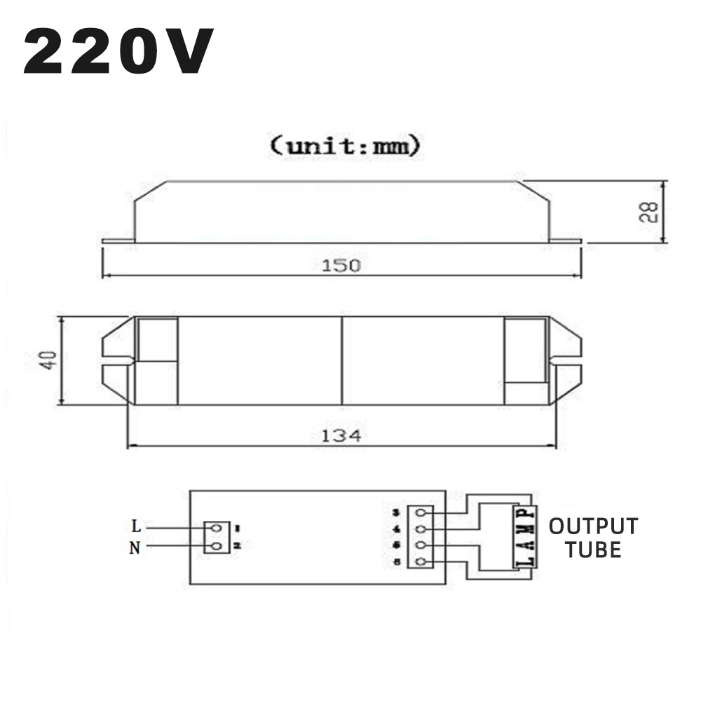Ballast de lampe germicide à ultraviolets 2G11 ac 220v, Tube de lampe UV 4-18W 24W 36W 55W, Ballast électronique universel, lampe de stérilisation UVC
