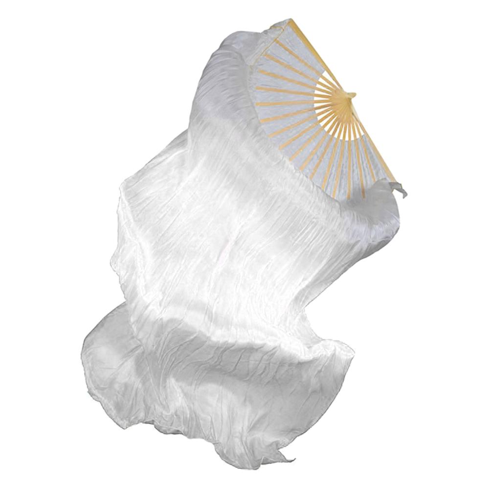 180cm blanc soie ventilateur Long voile danse ventilateur danse du ventre ventilateur LED voiles pour droite: Default Title