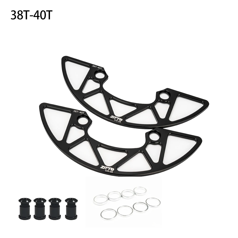 Protector de plato ZTTO MTB 104BCD 30/32/34/36/38/40T CNC cubierta protectora de plato y pernos cubierta protectora de rueda de cadena de bicicleta: Morado