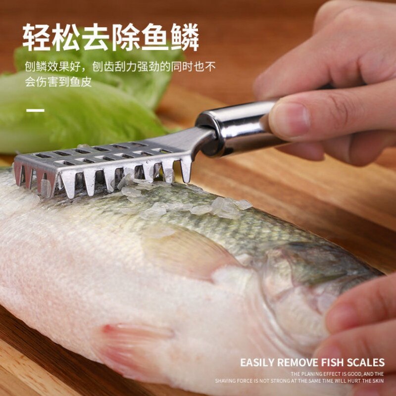 Stainless Steel Fish Scale Planer Kitchen Practical Fish Killing Scaler