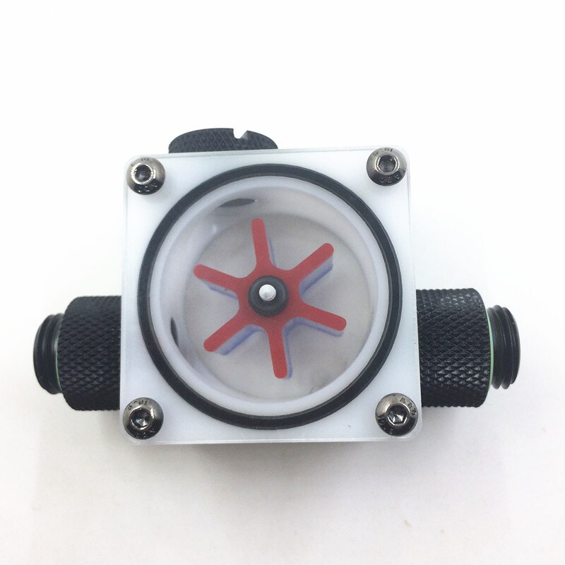 Water Cooling Flow Meter Indicator Light-emitting Computer PC Liquid Water Cooling System CPU White POM with Plug Connector