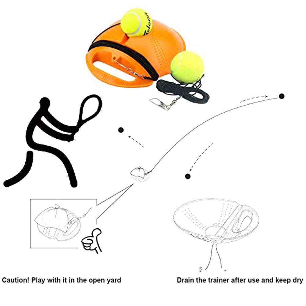 Kraftig tennis treningsapparat med ball selvdrevet rebound tennis trener partner sparring enhet tennis treningshjelpemiddel verktøy