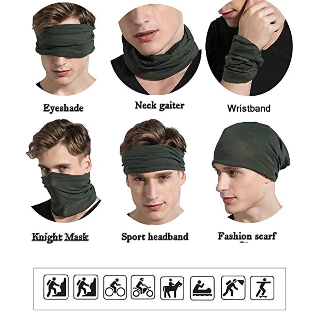 6PCS Magic Scarf Outdoor Headwear Bandana Sport Tube UV Face Workout Hiking Bandanas Turban Hand Band Magic Scarves Outdoor