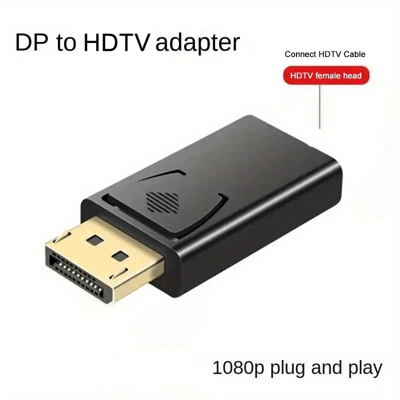 Dp til hdtv-stik 4k displayport dp til hdmi-kompatibel adapterkonverter video-lydstikkontakt til tv bærbar computer: Default Title