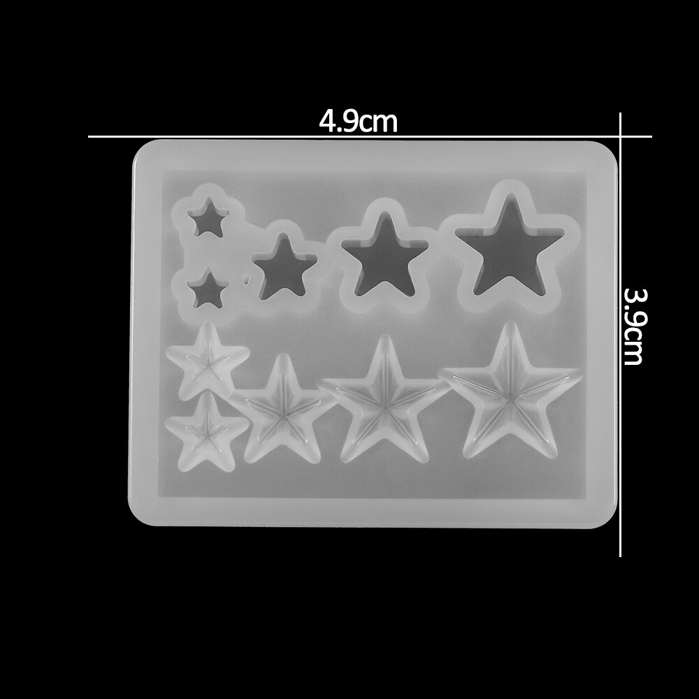 Moldes de resina con forma de corazón y estrellas de 1 Uds., moldes de fundición de silicona de estilo mezclado epoxi para DIY, accesorios y accesorios para joyería: 2