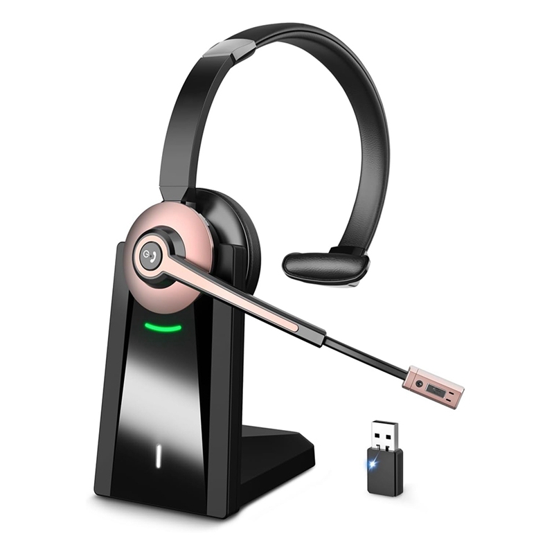 Auricolare wireless, auricolare Bluetooth con microfono con cancellazione del rumore, auricolare wireless con dongle USB per l'home office: Default Title