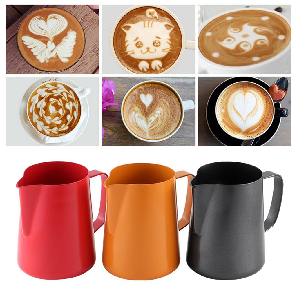 304 jarro de espuma de leite de aço inoxidável 400ml, jarro de vapor espresso para máquinas de café expresso, artes de café latte