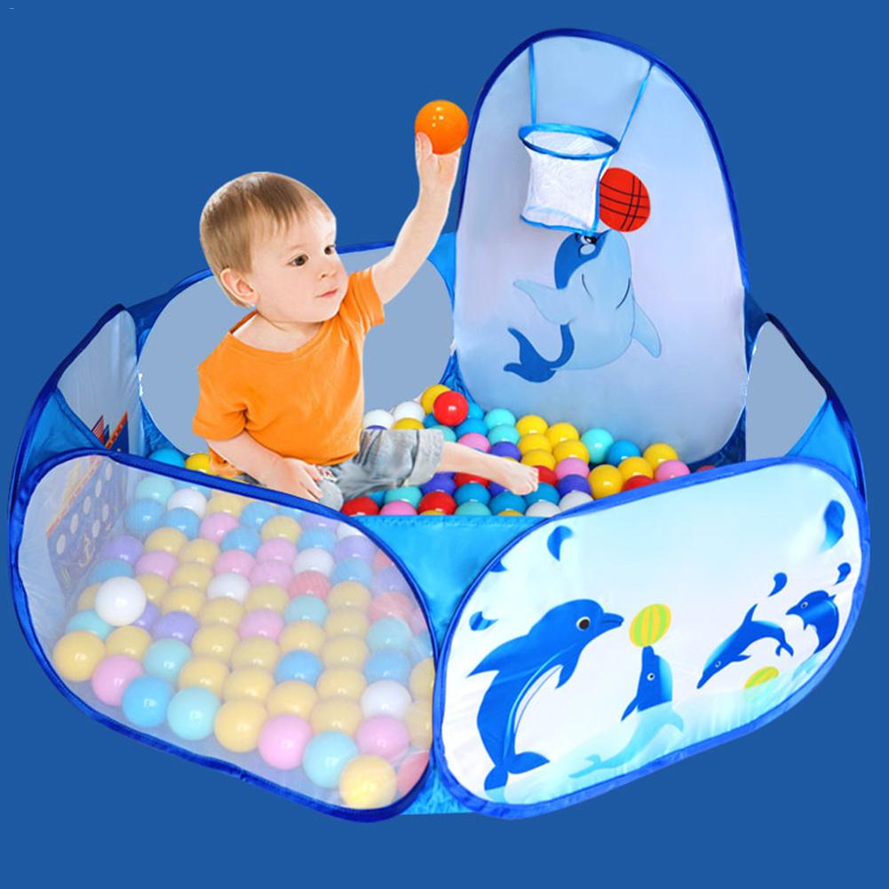 Børne tegneserie delfin mønster baby foldbar klud vaskbar legetøj pool børns hav udendørs spil telt