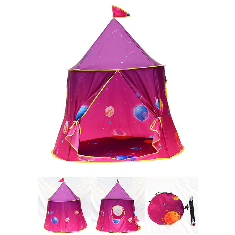 Wonder Ruimte Baby Play Tent Ruimte Raket Kasteel Pop Up Kids Playhouse Outdoor Activiteit Spel Speelgoed Voor Jongens En Meisjes: tent E
