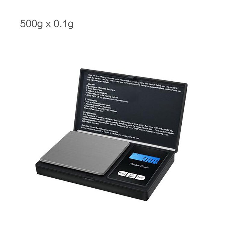 Balanza de cocina Digital portátil de 500g 200g 1 kg/0,1g, balanza de balance electrónico de Libra, medición de alimentos postales peso aguja escala: 500gx0.1g