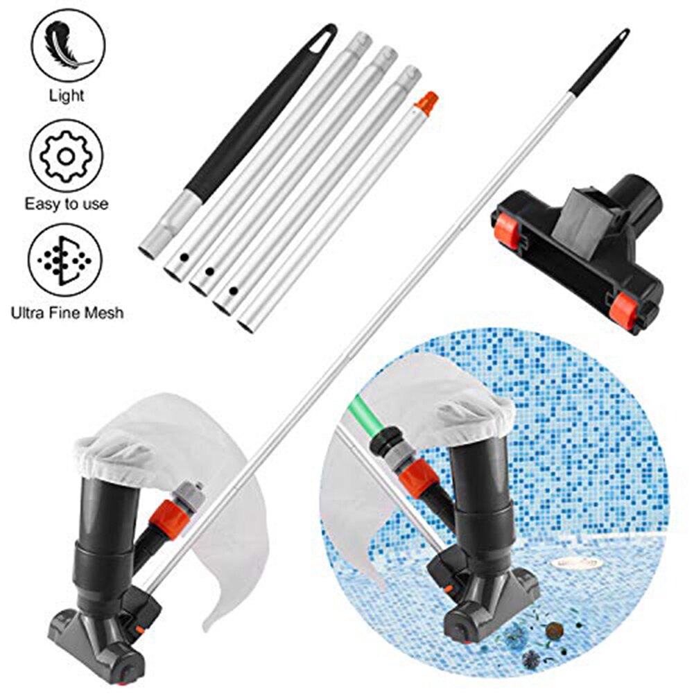 Pool Water Vacuum Cleaner with Portable Jet Suction Head Skimmer Net Maintenance Swimming Pool Cleaning Accessories