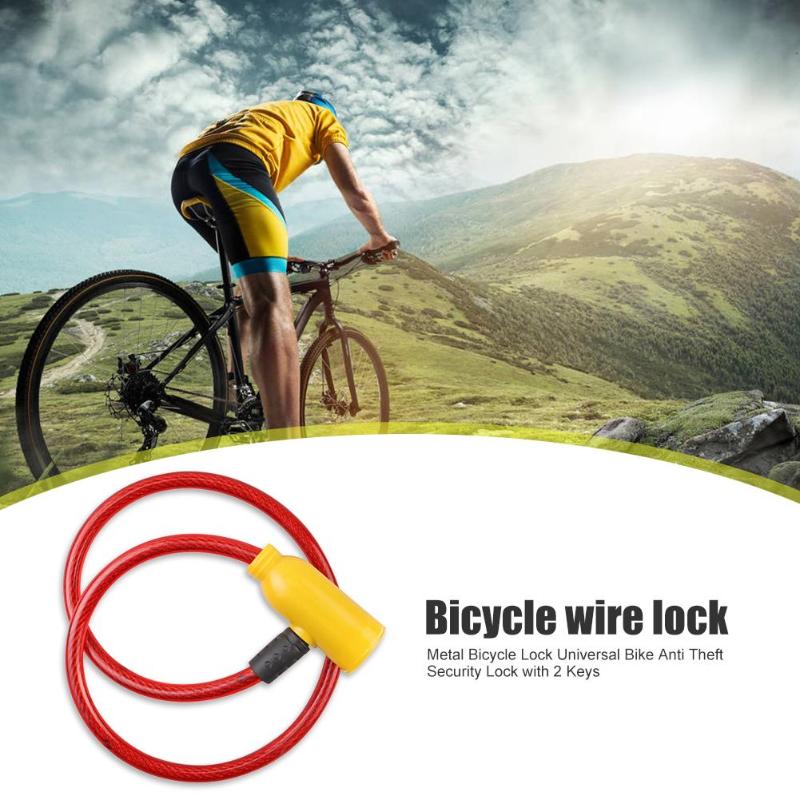 Metal Bicycle Safety Lock Universal Anti-Theft Bicycle Lock Bicycle Motorcycle Electric Vehicle Safety Lock With 2 Keys