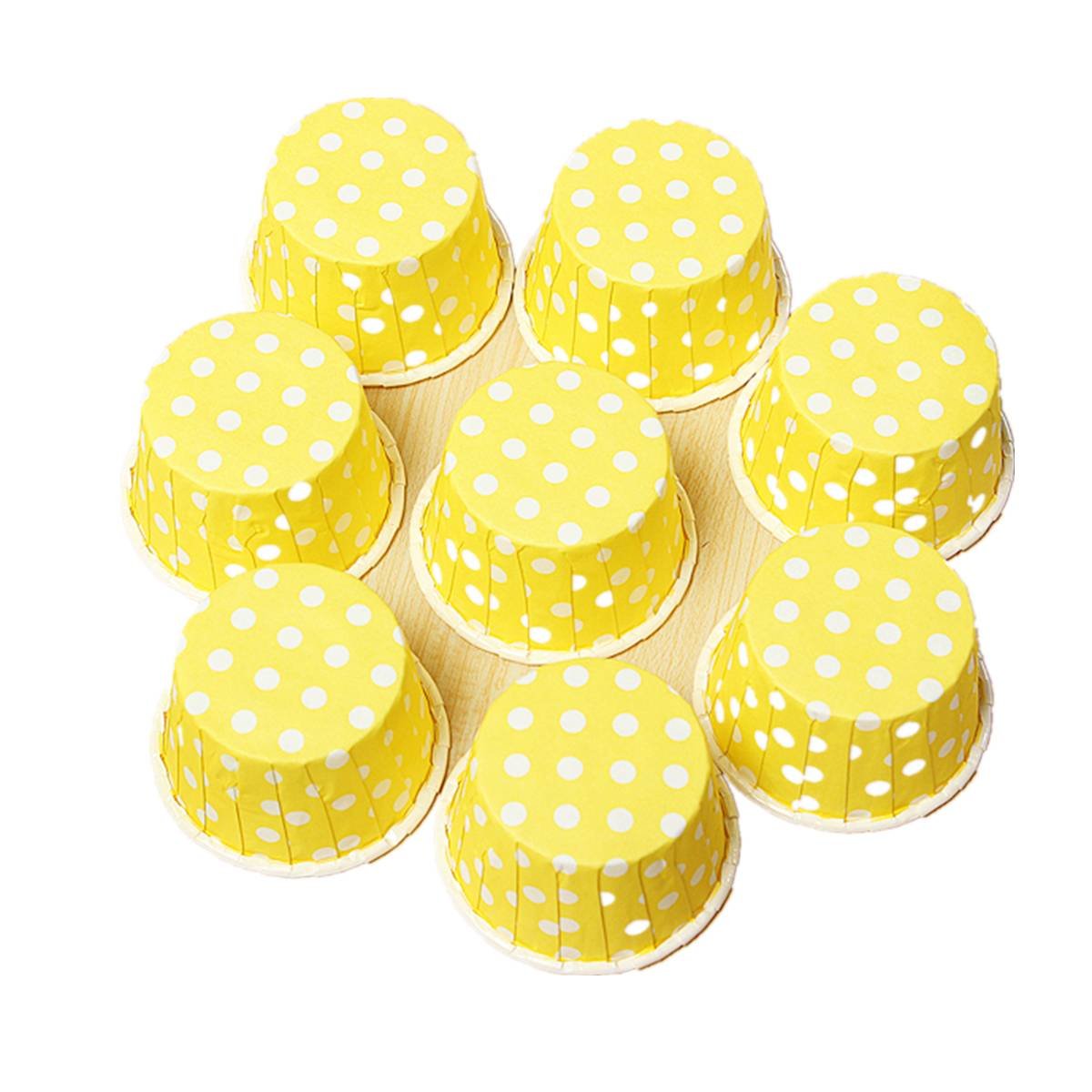 DHDL! 20 stks Papier Cupcake per Liner Papier Cake Muffin Case Dessert Bakselkoppen Geel