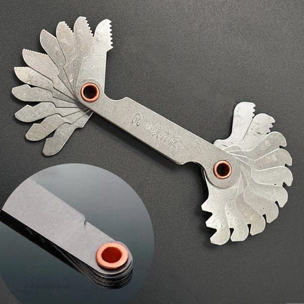 Metric 60 Degree Thread Measuring Gage Dual Head Imperial 55 °Screw Pitch Gauge For Measuring Tool