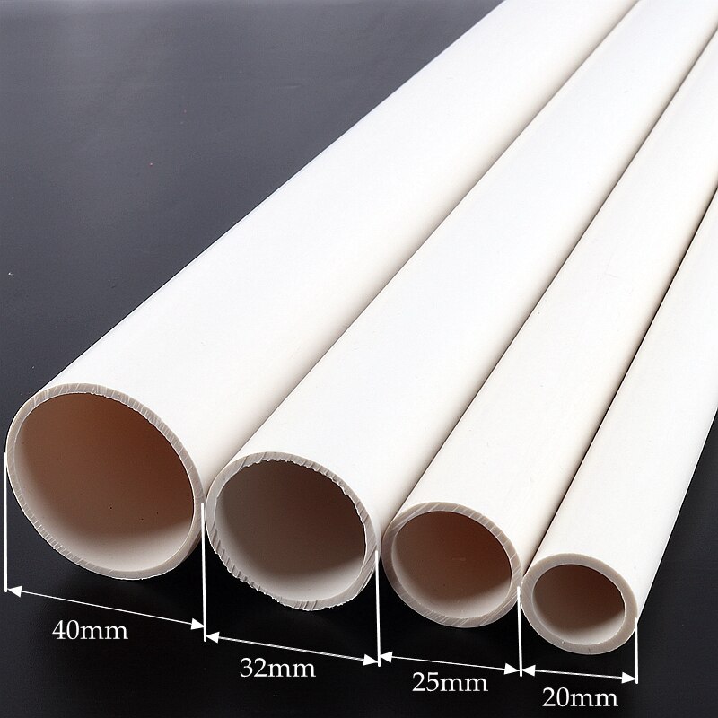 1-2pcs 20mm-110mm Outer Diameter White PVC Pipe Agriculture Drainage Home Garden Irrigation Tube Fish Tank Water Pipe 48-50cm