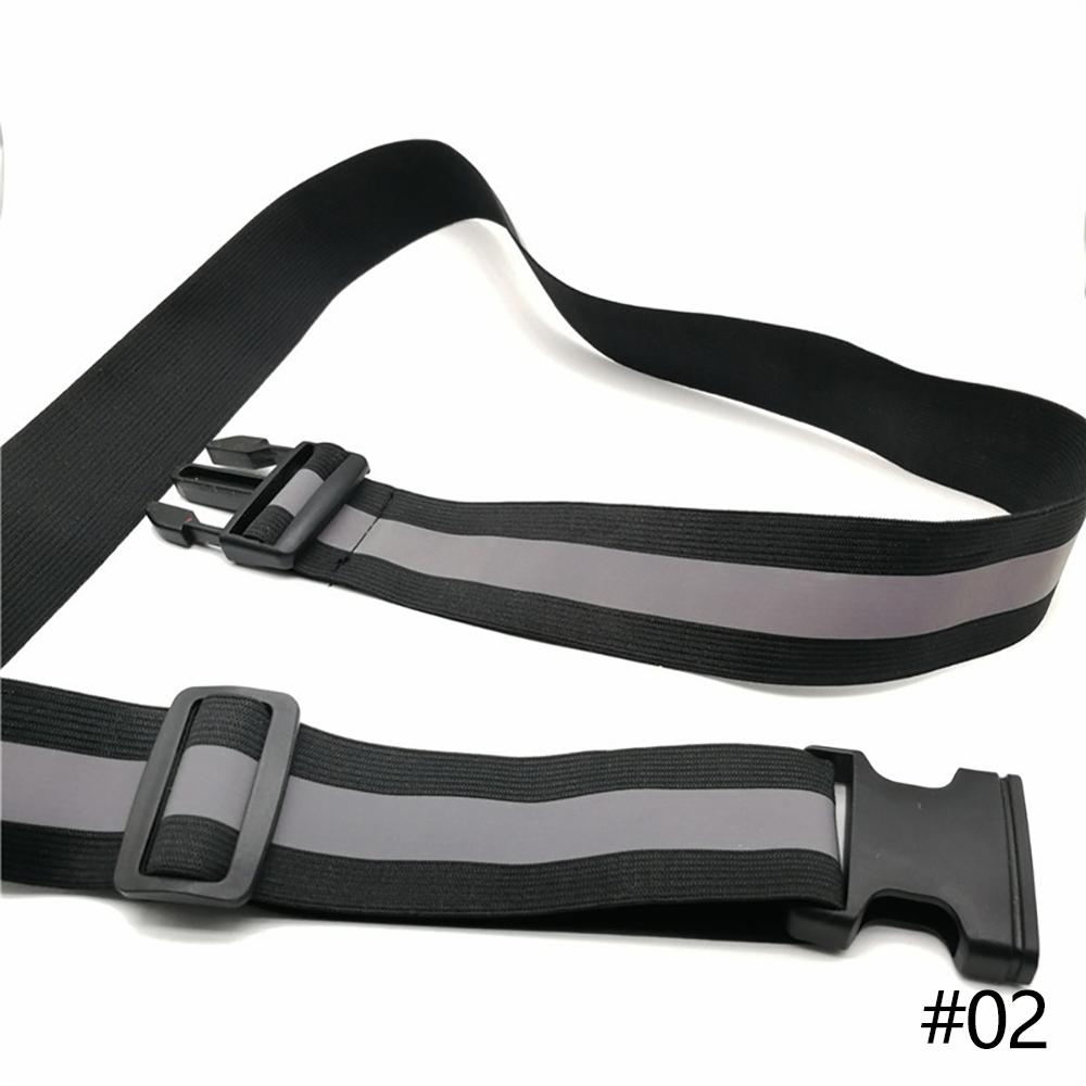 Running High Visible Night Safety Gear Reflective Belts for Kids Men Women Waist Adjustable Elastic Safety Reflective Belt: Black