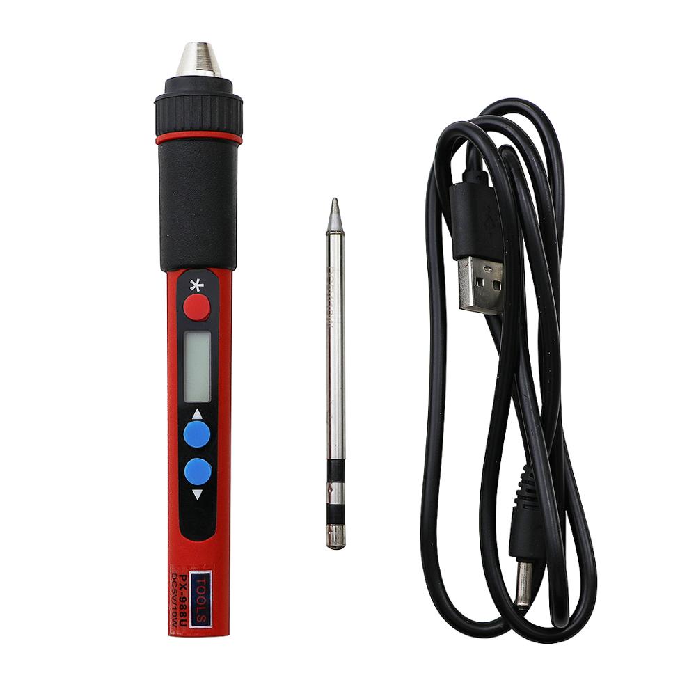 Portable USB Electric Soldering Iron 5V 10W LCD Digital Adjustable Temperature Welding Solder Rework Heat Pencil Repair Iron