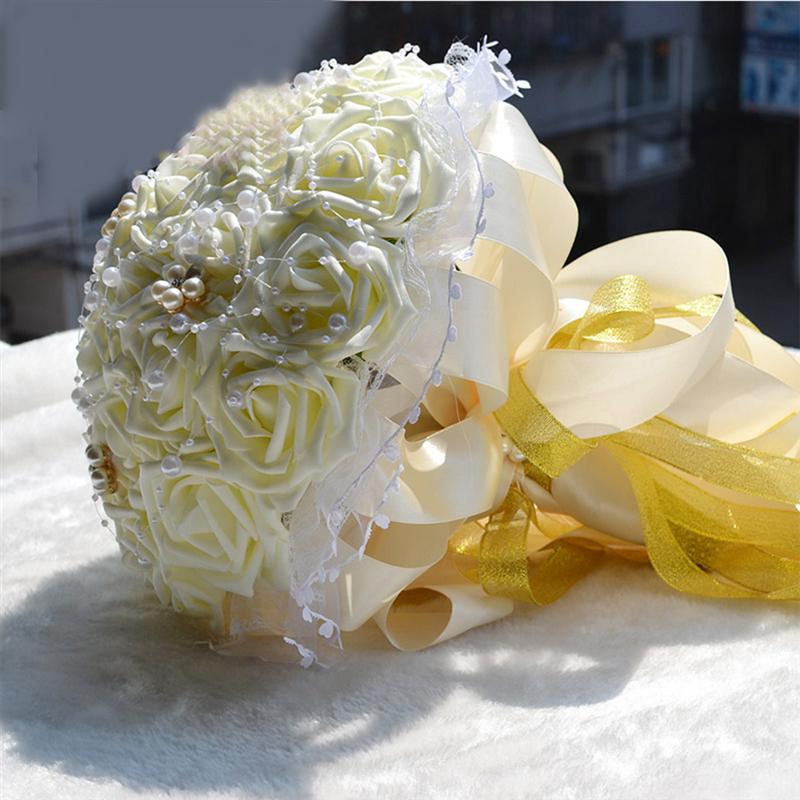 Bruidsboeket Parel Rozen Bruidsmeisje Boeket Bruidsboeket Kunstbloemen Voor Wedding Party