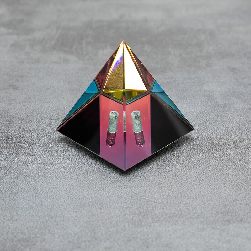 Pirámide de cristal colorida para manualidades, prisma del arco iris egipcio para fotografía
