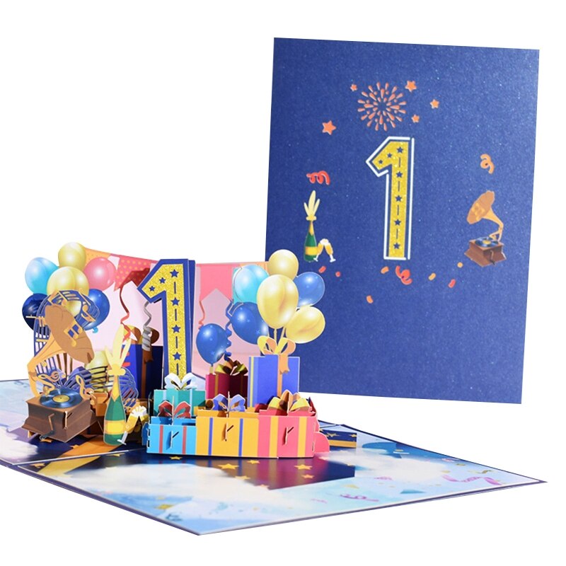 3D Pop Up Cards Romantic Anniversary Greeting Card 1st 10/18/20/30/40/100th Anniversary for Valentines Day Wedding All Occasion: 1st