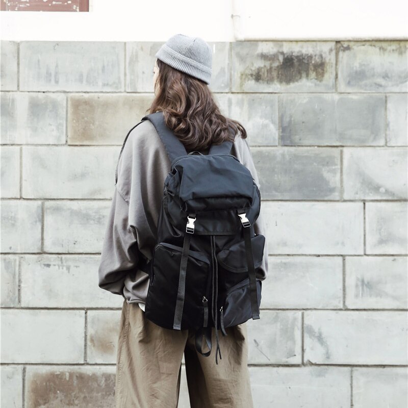 Mochila resistente al agua para hombre y mujer, mochila de viaje multifunción negra, mochila grande informal para ordenador portátil, mochila para el colegio