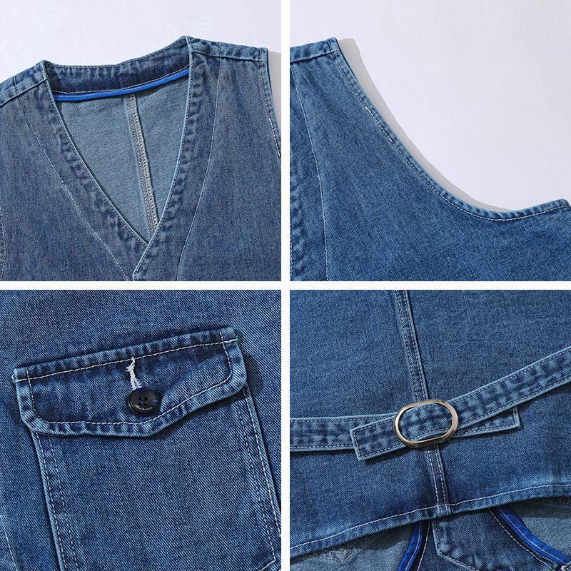 Denim Vest Mannen Jas Lente Zomer Jeans Jas V-hals Koreaanse Vest Losse Casual Mode Alle-Match Stijl mannelijke Kleding