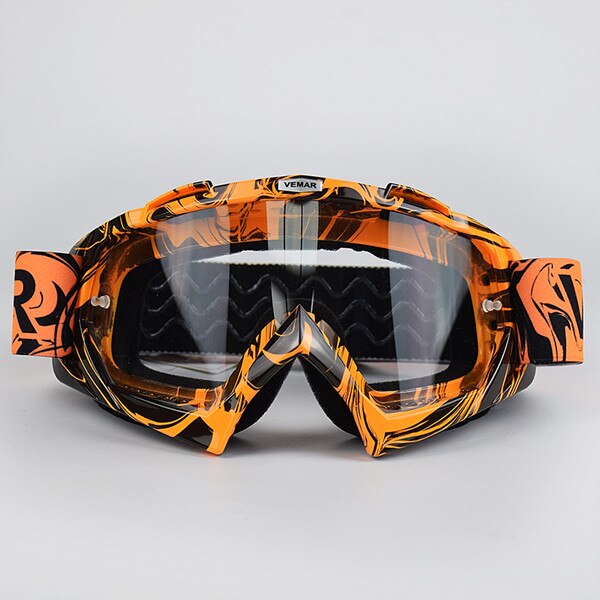 Vemar herre motocross briller moto motorcykel briller hjelm off-road motocross briller dirt bike atv mx bmx dh mtb briller: Gennemsigtig