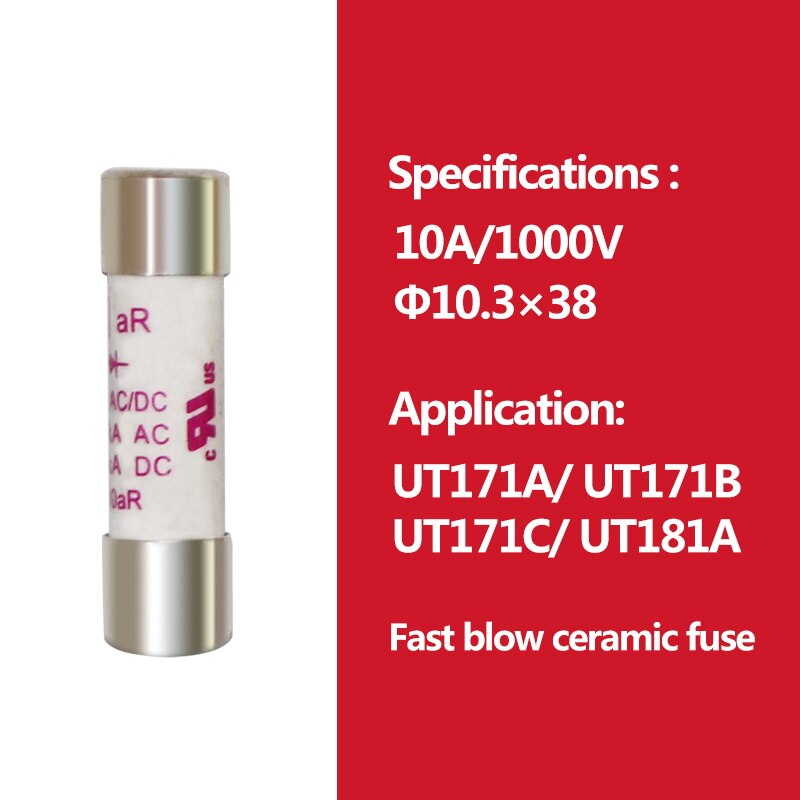 2pcs/lot UNI-T Cartridge Fuse Fast Fuse Porcelain Tube For Uni-t Multimeter UT139 UT890 UT39 UT105 UT171 Series: 10A 1000V