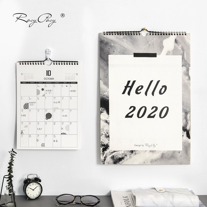 Kalendarz calendario 2020 calendario da parete di pared 2019 ordine del giorno pianificatore organizzatore di modo ofis malzemeleri calendario perpetuo recambi