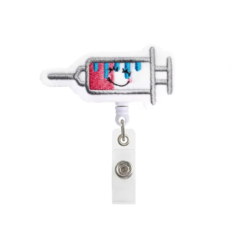 Carretes retráctiles para insignias de enfermera, soportes de identificación de exposición, etiquetas de nombre, Clip para insignias, Clips para tarjetas en el pecho, carretes, soporte para insignia: Blanco