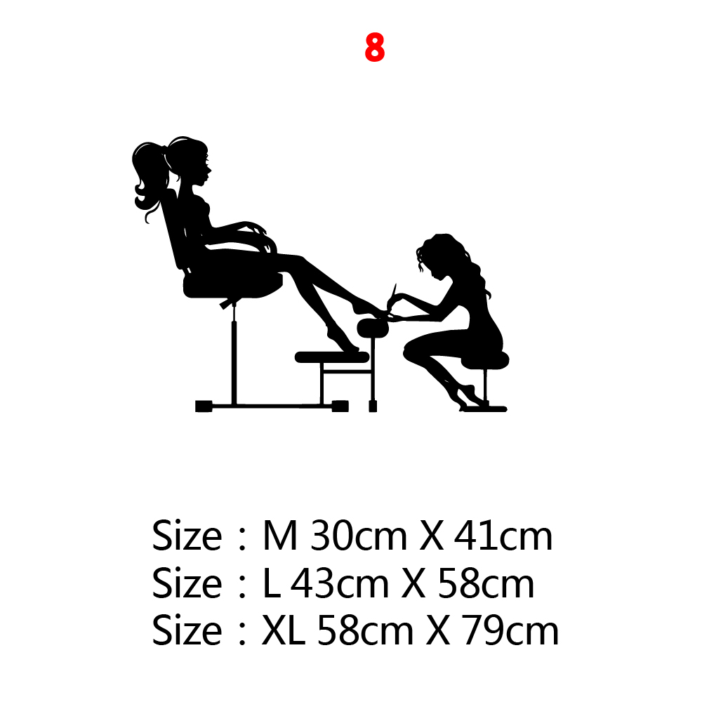 Creatieve Muurtattoo Nail Salon Wall Art Stickers Vinyl Decals Voor Nail Salon Room Decor Sticker Vinyl Muurschildering Behang Poster: XL / Rood