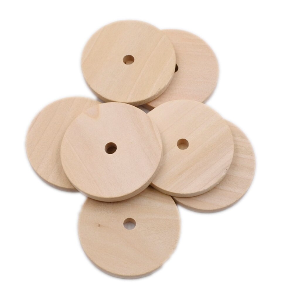 1 Pack/50 Stuks 40Mm Ronde Houten Stukken Dikker Hout Ronde Stukken Effen Ronde Houten Stukken Voor Versiering thuis Dagelijks Gebruik