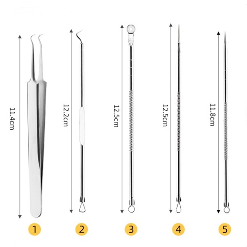 Nettoyant pour pores du visage point noir comédon acné bouton outil de dissolvant de points noirs cuillère à épiler pour les aiguilles d'outils de soins de la peau du visage XC