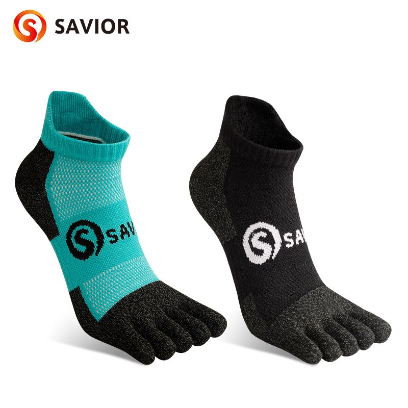 Savior – chaussettes de sport hygroscopiques pour hommes et femmes, en Fiber de cuivre, à cinq doigts, pour Marathon,