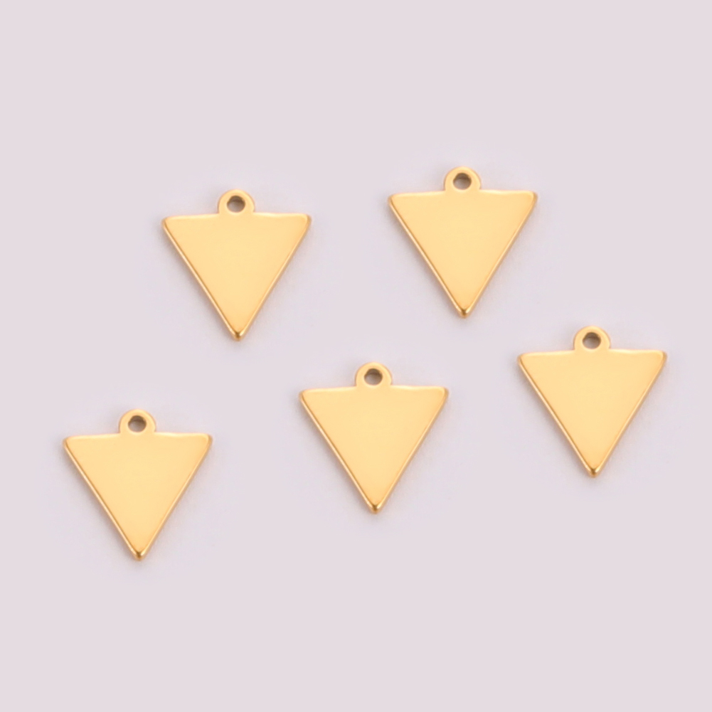 EUEAVAN-5 unids/lote de abalorios de acero inoxidable para la fabricación de joyas, colgante cuadrado triangular geométrico para pulseras, pendientes, accesorios