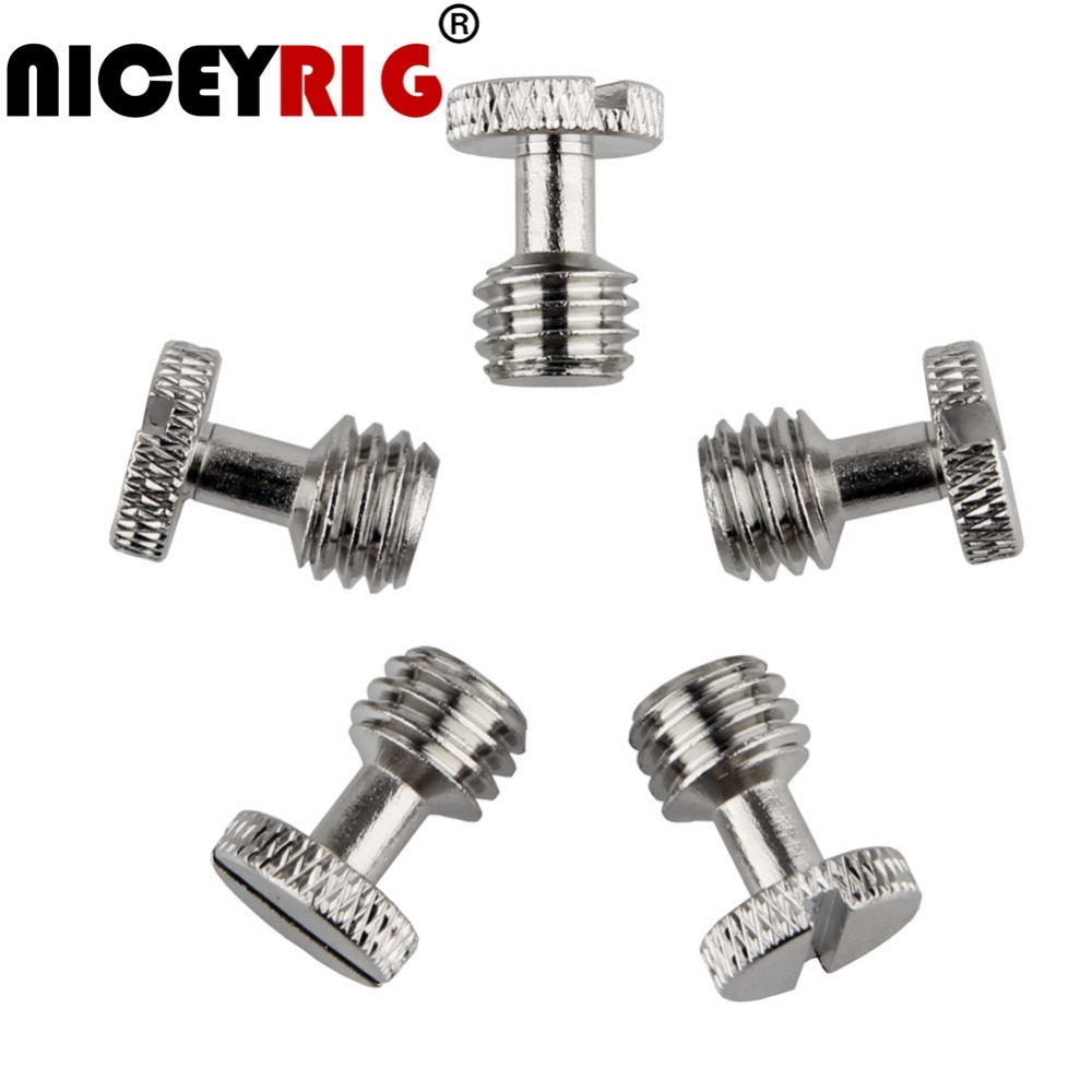 NICEYRIG 3/8&quot; Screw Rig DSLR Camera Rig 3/8 Quick Release Plate Screw 3/8 Alloy Screw Clamp Shoulder Rig Tripods(5 Pieces/ Pack)