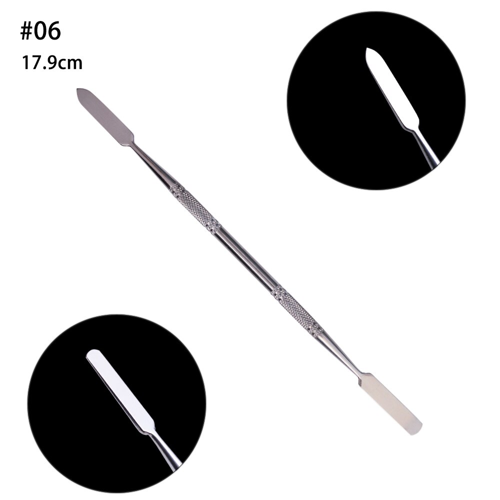 Cuticle Pusher Stainless Steel Nail Stick Cuticle Remover Gel Polish Manicure Nail Cleaning Pedicure Tools FB01-09: 06