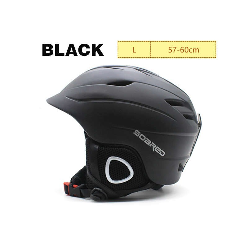 Adult Ski Helmet Unisex Winter Sports Helmets Breathable Skating Safety Protective Gear for Skateboard Roller Snowboard: Black L