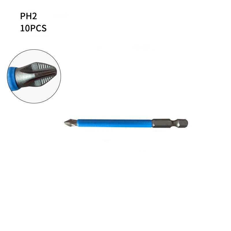 10/12 pièces PH1 PH2 PH3 PZ1 PZ2 PZ3 jeu d'embouts de tournevis magnétique 1/4 "tige hexagonale anti-dérapant Phillips accessoires pour outils électriques