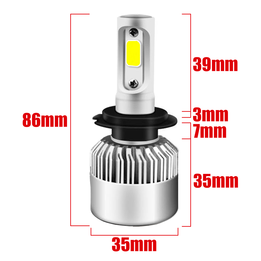 OcioDual 2x Lampen S2 H7 LED COB 72 W 8000LM 6500 K voor Auto Koplamp Wit Frio S2H7 Lamp Kit auto Light Lamp Vervangen