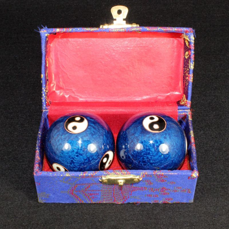 Een Paar Chinese Gezondheid Ballen Baoding Emaille Bal Massage Ballen Voor Hand Therapie 23GD: Blue-A