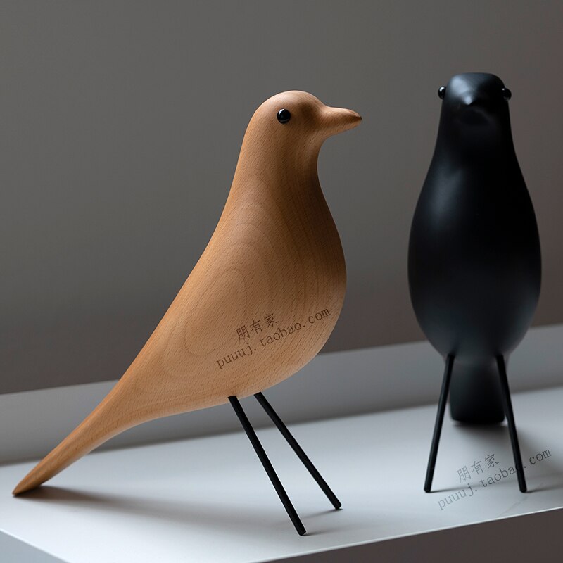 Trä i mitten av århundradet fågelfigurer hus fågel djur staty duva av fred europeisk maskot hem bar kaffe dekor dekorativa