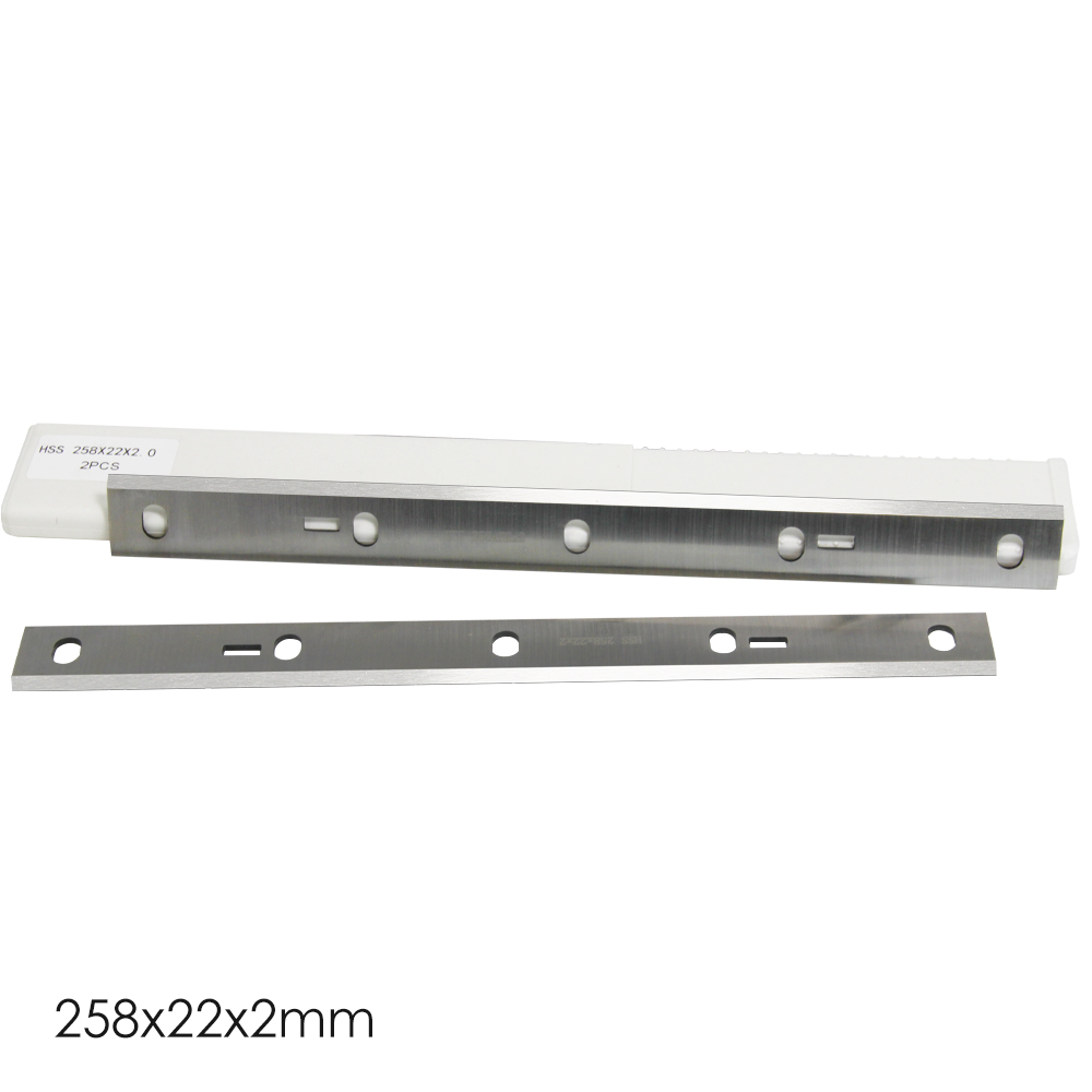 1 para 258mm ostrze strugarki HSS 258x22x2mm grubość strugarka nóż część zamienna robić Scheppach HMS 1070 Bernardo PT-250 Kity DRA260